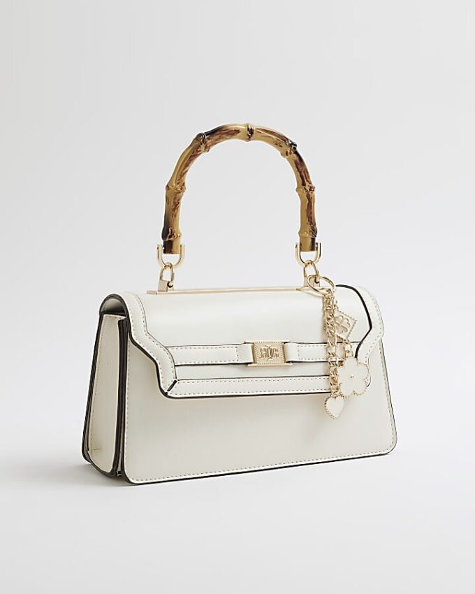 Cream Small Top Handle Tote Bag