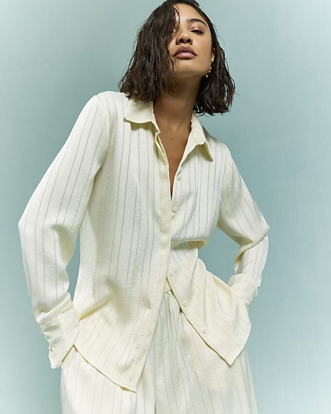Cream Stripe Blouse