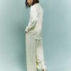 Cream Stripe Wide Leg Trousers