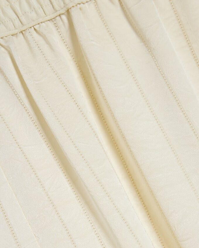 Cream Stripe Wide Leg Trousers