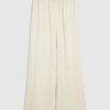 Cream Stripe Wide Leg Trousers