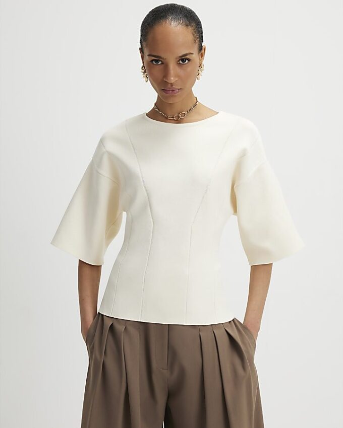 Cream T-Shirt Jumper