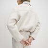 Cream Textured Harrington Zip Jacket