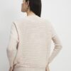 Cream V Neck Ribbed Jumper