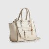 Cream Winged Panelled Tote Bag