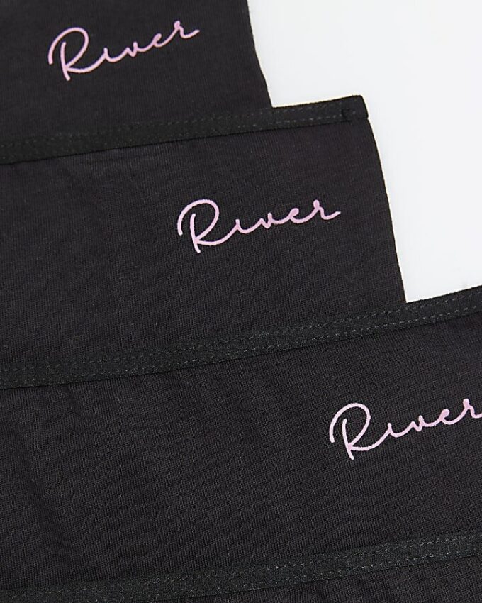 Girls Black Brief 7 Pack