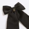 Girls Black RI Charm Bow Hair Clip