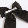 Girls Black RI Charm Bow Hair Clip