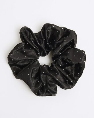 Girls Black Sparkle Scrunchie