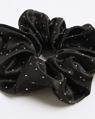 Girls Black Sparkle Scrunchie