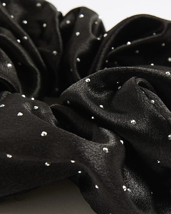 Girls Black Sparkle Scrunchie