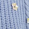 Girls Blue Knitted Flower Jumper With Bag