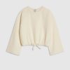 Girls Cream Cosy Bubble Hem Tie Sweatshirt