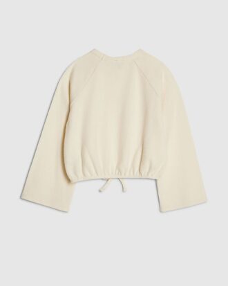 Girls Cream Cosy Bubble Hem Tie Sweatshirt