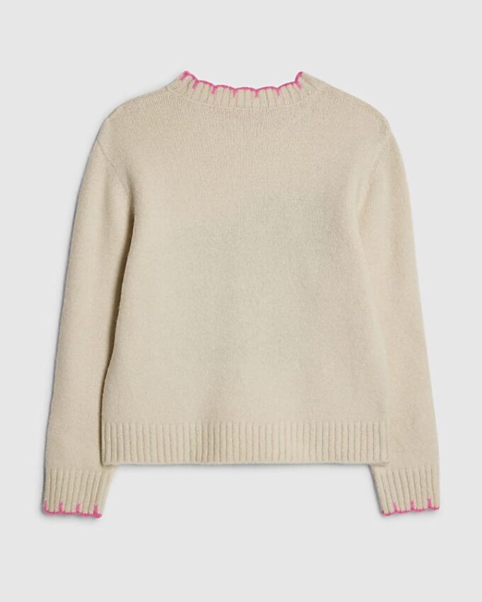 Girls Cream Horse Jumper