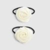 Girls Cream Rose Hair Tie