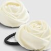 Girls Cream Rose Hair Tie