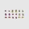 Girls Multi Colour Fruit Stud Earrings Set