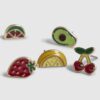 Girls Multi Colour Fruit Stud Earrings Set
