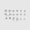 Girls Multi Colour Sealife Stud Earrings Set