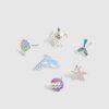 Girls Multi Colour Sealife Stud Earrings Set