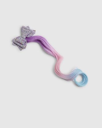 Girls Multi Colour Sparkle Bow Faux Hair