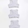 Girls Pack Of 3 Grey RI Racer Crop Tops