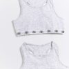 Girls Pack Of 3 Grey RI Racer Crop Tops