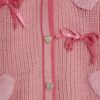 Girls Pink 3D Heart and Bows Cardigan