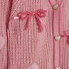 Girls Pink 3D Heart and Bows Cardigan