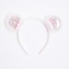 Girls Pink Bear Shaker Ears Headband
