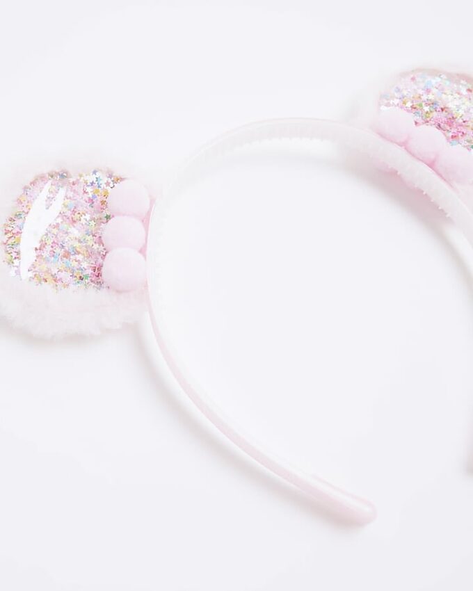 Girls Pink Bear Shaker Ears Headband