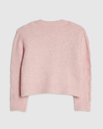Girls Pink Bow Flower Cardigan