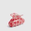 Girls Pink Heart Claw Hair Clip