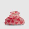 Girls Pink Heart Claw Hair Clip