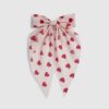 Girls Pink Heart Print Hair Bow