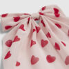Girls Pink Heart Print Hair Bow