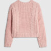 Girls Pink Knitted Flower Jumper With Bag