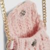 Girls Pink Knitted Flower Jumper With Bag
