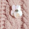 Girls Pink Knitted Flower Jumper With Bag