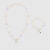 Girls Pink Necklace And Bracelet Set