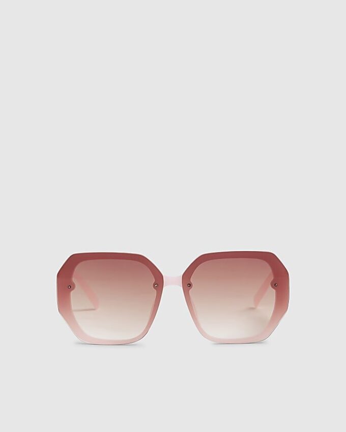 Girls Pink Ombre Oversized Sunglasses