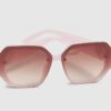 Girls Pink Ombre Oversized Sunglasses