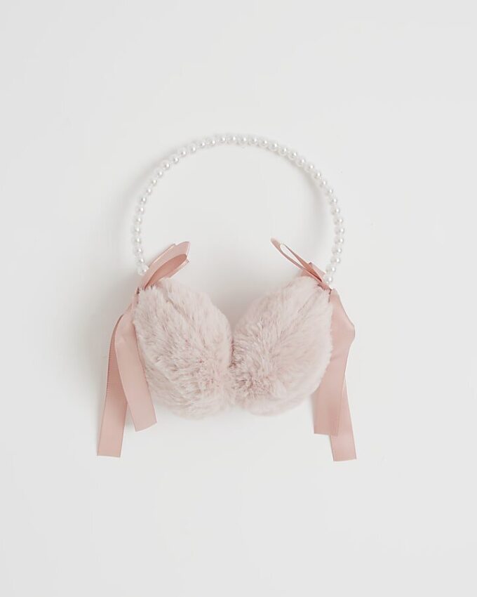 Girls Pink Pearl Earmuffs