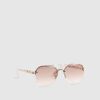 Girls Pink Rimless Aviator Sunglasses