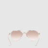 Girls Pink Rimless Aviator Sunglasses