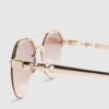 Girls Pink Rimless Aviator Sunglasses