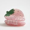Girls Pink Strawberry Claw Hair Clip