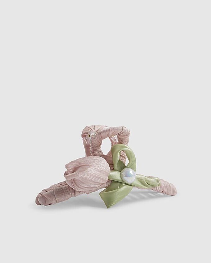 Girls Pink Tulip Claw Hair Clip