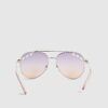 Girls Purple Cut Out Heart Aviator Sunglasses